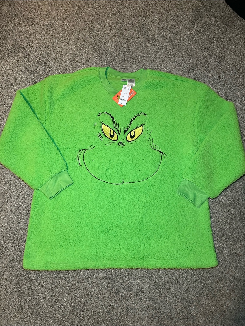 Adult Green Grinch Fleece Pullover Sweatshirt